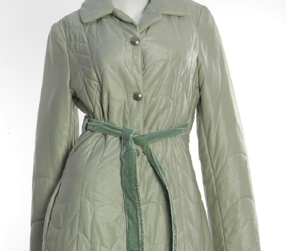 Fornarina mint green belted coat